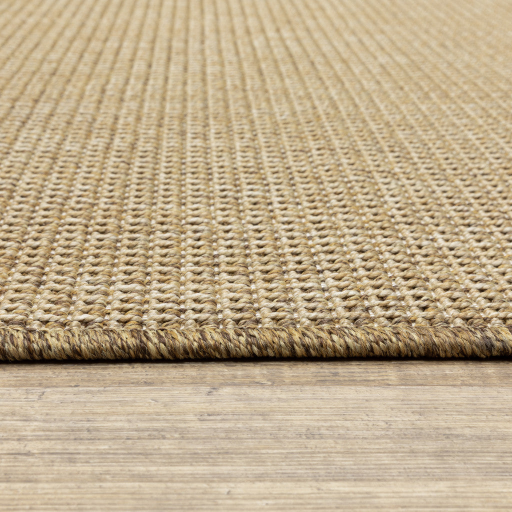 8' X 8' Beige Round Stain Resistant Indoor Outdoor Area Rug - 0" (L) x 94" (W) x 94" (H)