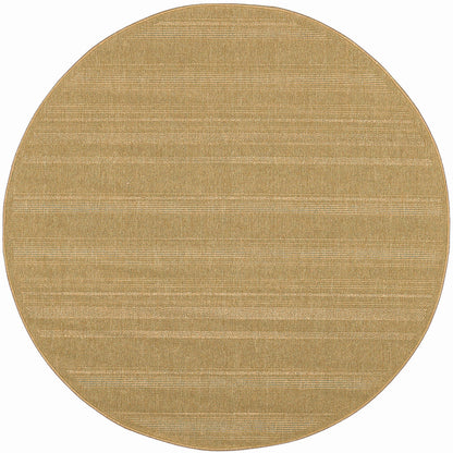 8' X 8' Beige Round Stain Resistant Indoor Outdoor Area Rug - 0" (L) x 93" (W) x 93" (H)