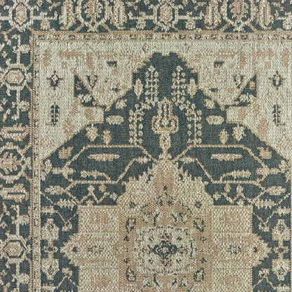 7' X 9' Gray Oriental Stain Resistant Indoor Outdoor Area Rug HomeRoots