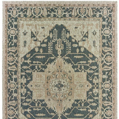 7' X 9' Gray Oriental Stain Resistant Indoor Outdoor Area Rug HomeRoots