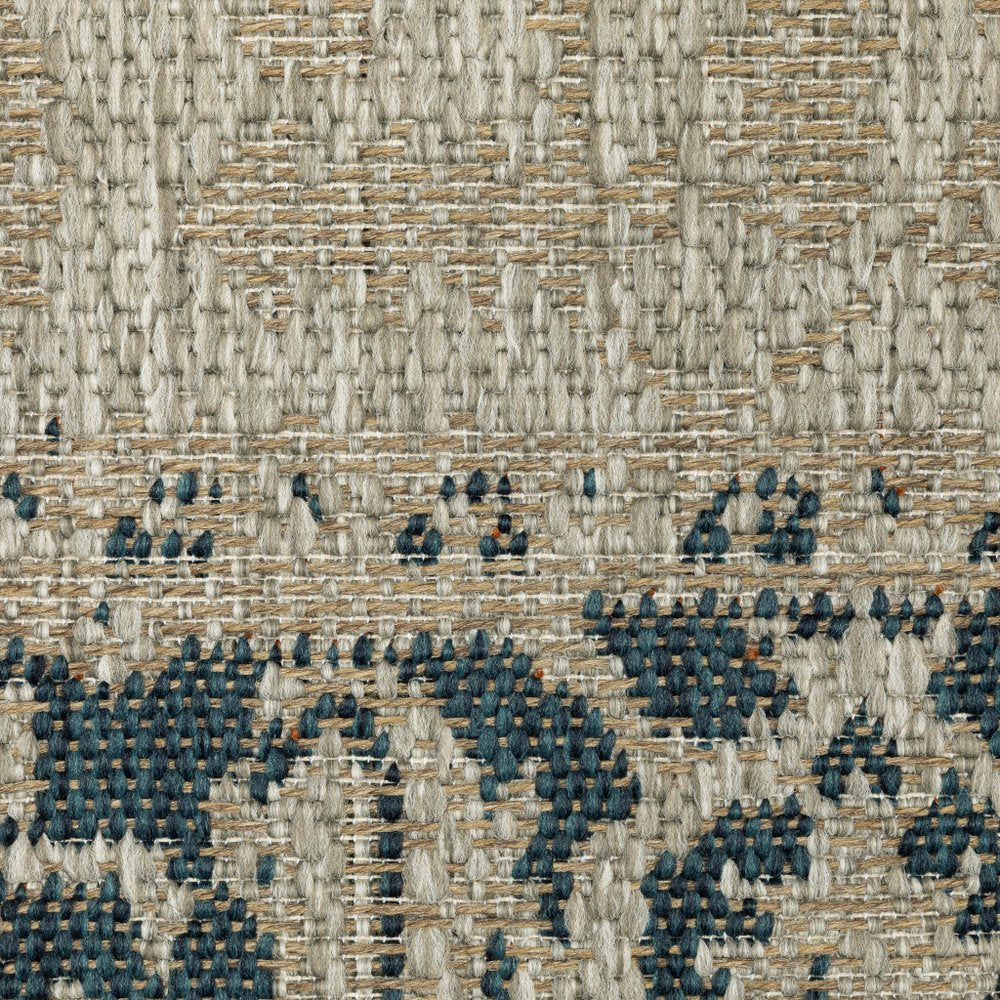 7' X 9' Gray Oriental Stain Resistant Indoor Outdoor Area Rug — view 5