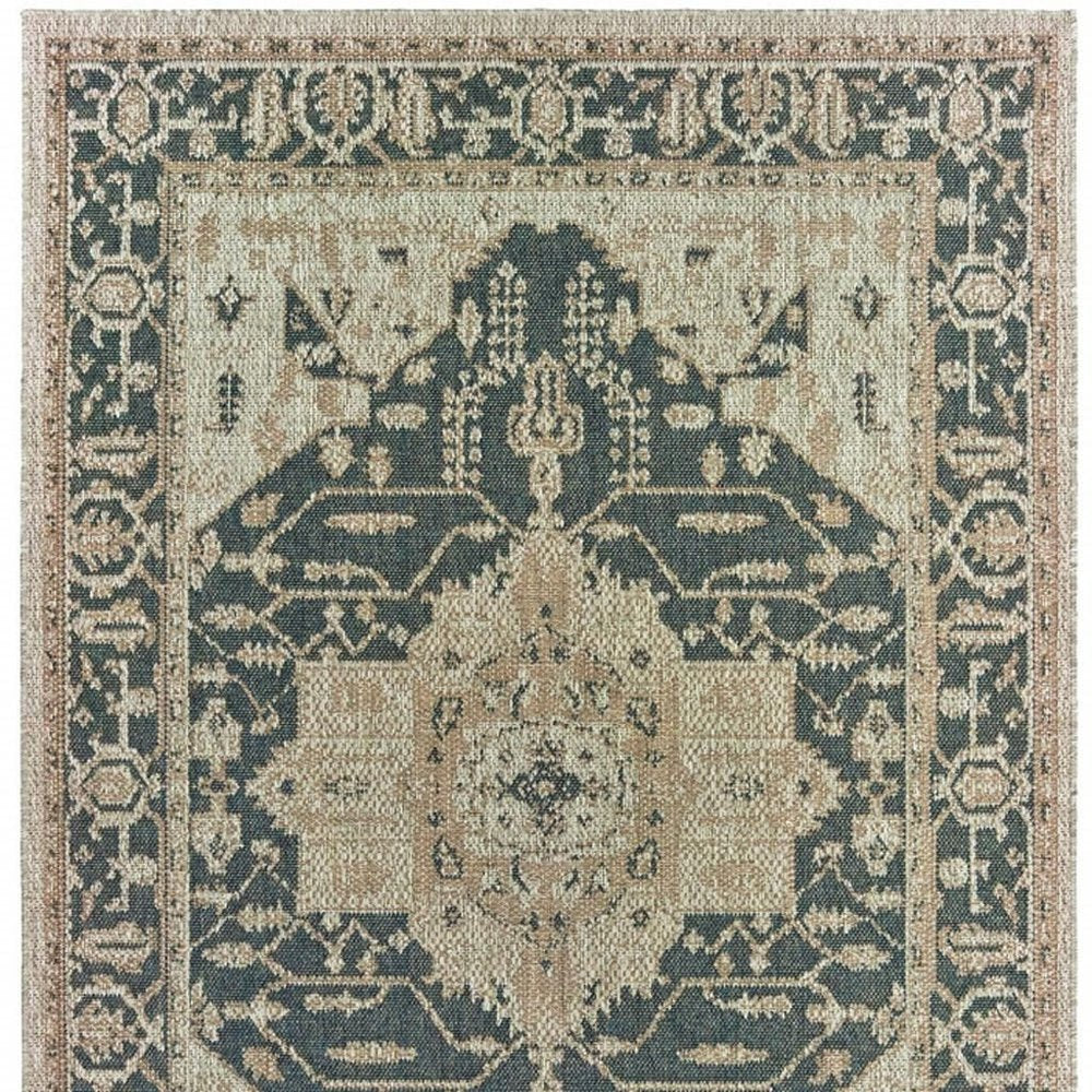 8' X 10' Gray Oriental Stain Resistant Indoor Outdoor Area Rug HomeRoots