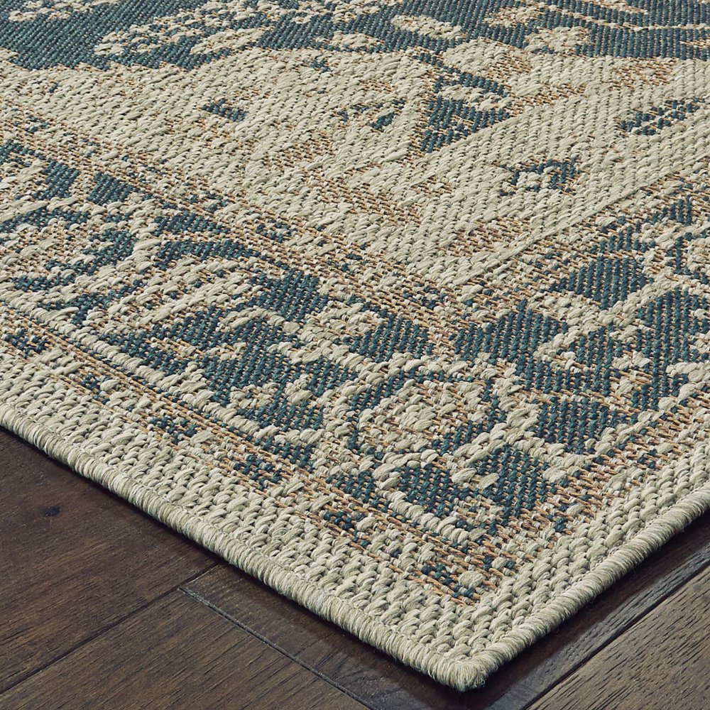 8' X 10' Gray Oriental Stain Resistant Indoor Outdoor Area Rug — view 2