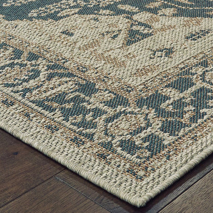 8' X 10' Gray Oriental Stain Resistant Indoor Outdoor Area Rug HomeRoots
