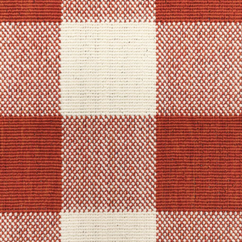 8' X 11' Red and Ivory Geometric Stain Resistant Indoor Outdoor Area Rug - 0" (L) x 129" (W) x 94" (H)