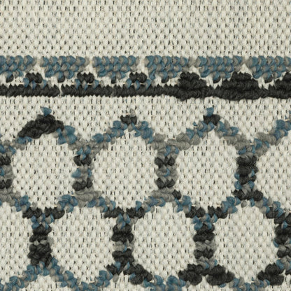 2' X 7' Blue and Beige Geometric Stain Resistant Indoor Outdoor Area Rug HomeRoots
