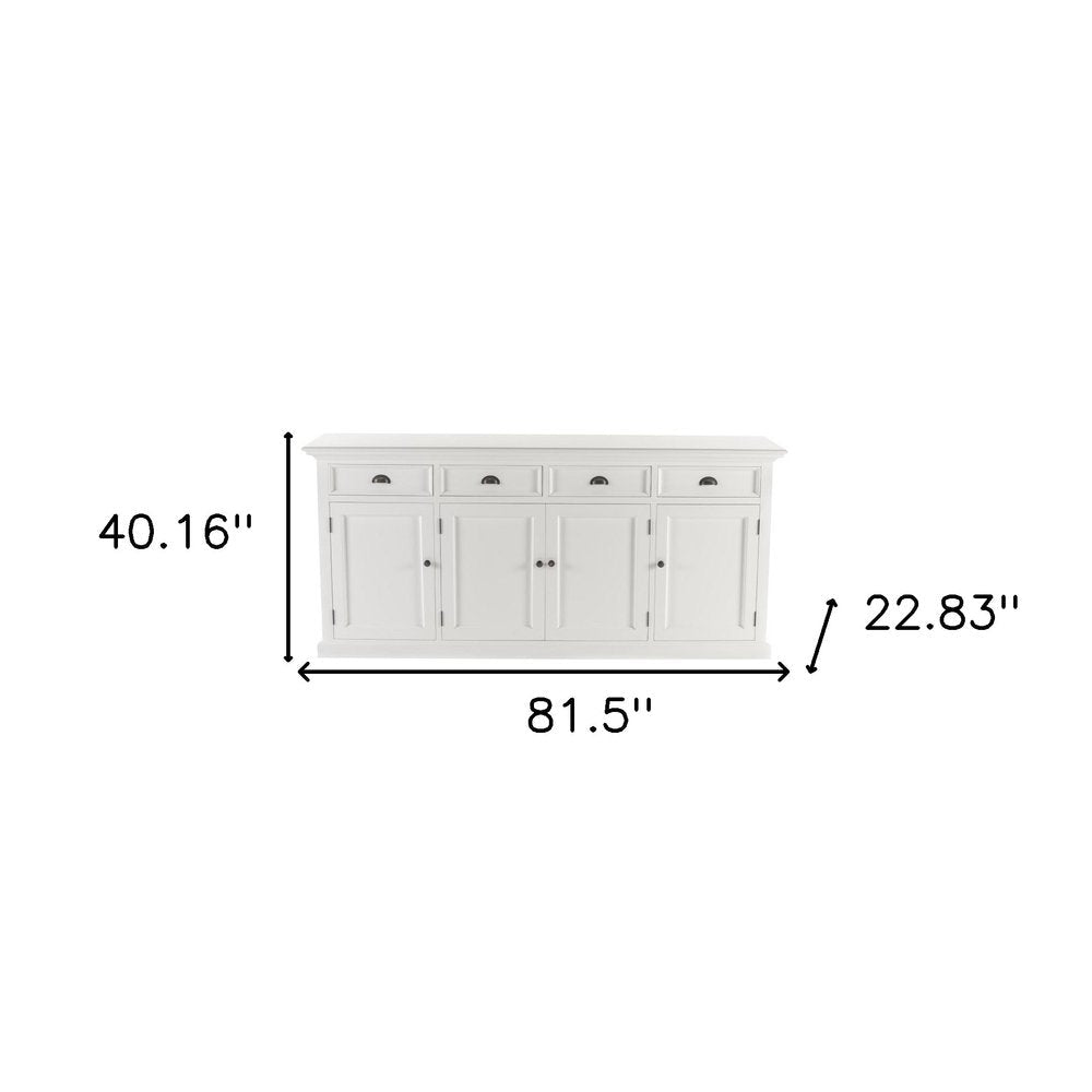 82" White Solid Wood Buffet Table HomeRoots