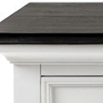 60" White & Black Solid Wood Buffet Table HomeRoots