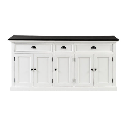 74" Black And White Solid Wood Buffet Table HomeRoots