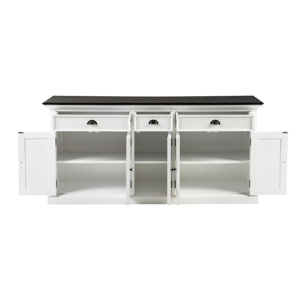 74" Black And White Solid Wood Buffet Table HomeRoots