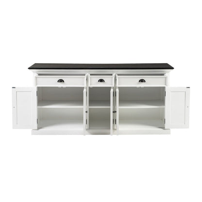 74" Black And White Solid Wood Buffet Table HomeRoots
