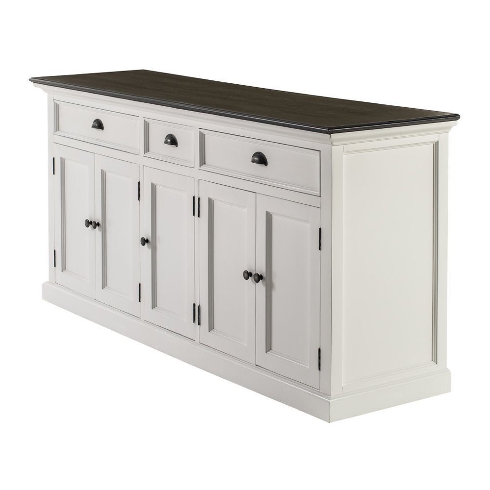 74" Black And White Solid Wood Buffet Table HomeRoots