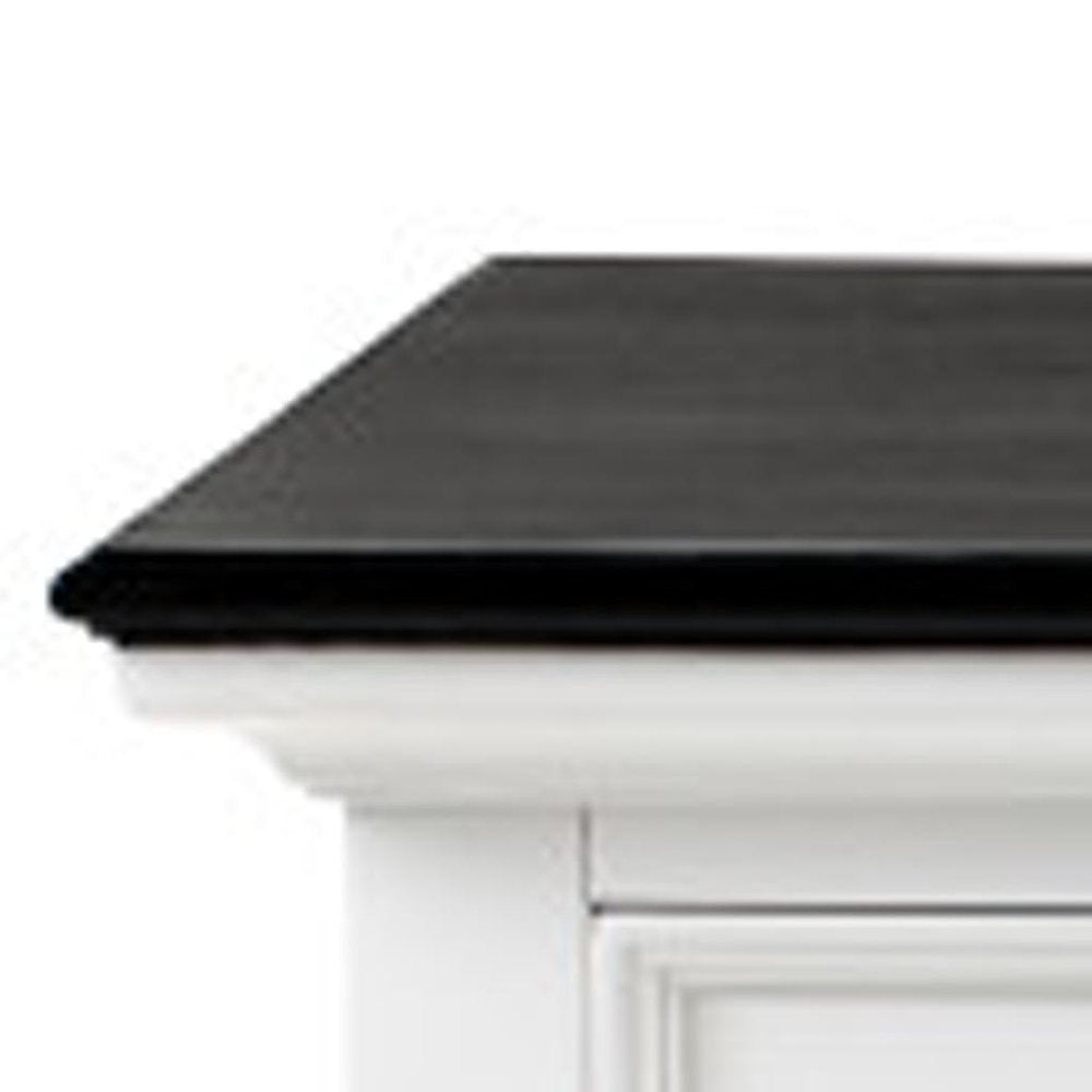 74" Black And White Solid Wood Buffet Table HomeRoots