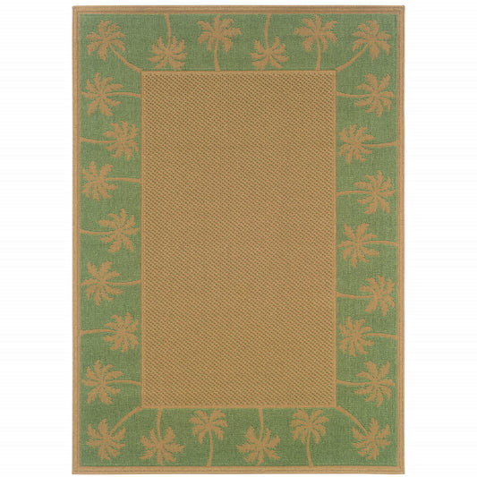 4' x 6' Beige Stain Resistant Indoor Outdoor Area Rug