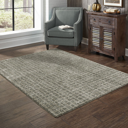 3' X 5' Gray Geometric Power Loom Area Rug