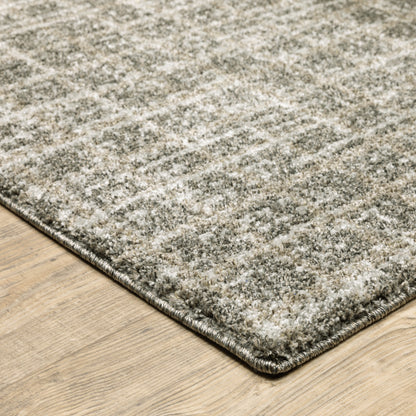 3' X 5' Gray Geometric Power Loom Area Rug