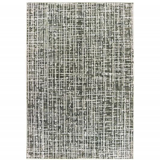 4' X 6' Grey And Ivory Abstract Power Loom Stain Resistant Area Rug - 46.06" (H) x 64.96" (W) x 0.39" (D)