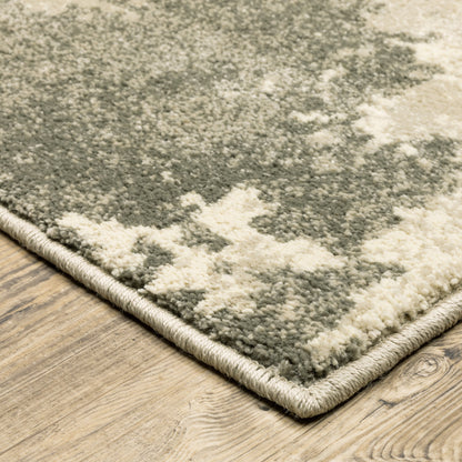 2' X 3' Beige And Grey Abstract Power Loom Stain Resistant Area Rug - 30.0" (L) x 96.0" (W) x 0.43" (H)