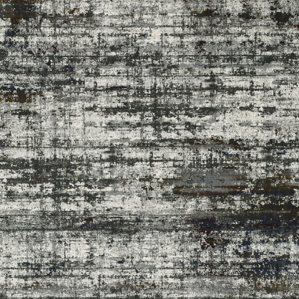 10' X 13' Ivory Charcoal Grey Blue Rust And Brown Abstract Power Loom Stain Resistant Area Rug - 20.0" (L) x 34.0" (W) x 0.39" (H)