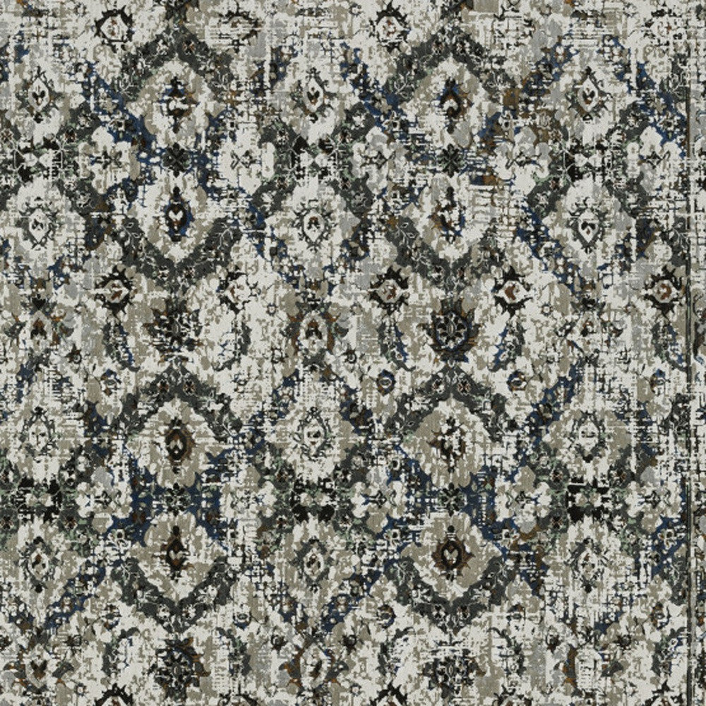 10' X 13' Black and Gray Oriental Power Loom Area Rug - 32.0" (L) x 180.0" (W) x 0.6" (H) FurniFindUSA