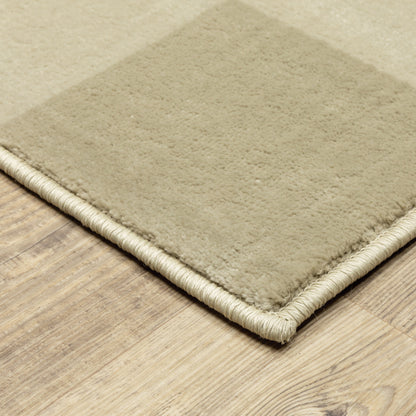 10' X 13' Beige And Ivory Geometric Power Loom Stain Resistant Area Rug - 27.0" (L) x 156.0" (W) x 0.6" (H)