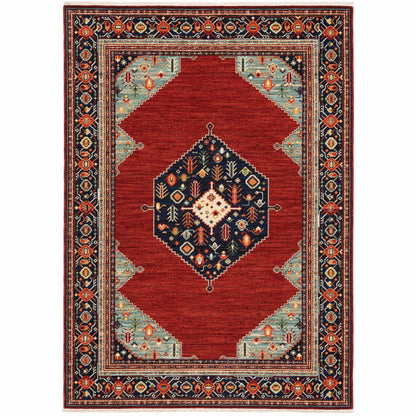 10' X 13' Red and Black Oriental Power Loom Area Rug - 23.62" (L) x 36.22" (W) x 0.23" (H)