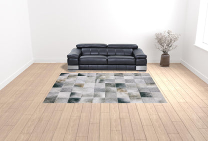 9' X 12' Grey Charcoal Brown And Beige Geometric Power Loom Stain Resistant Area Rug - 104.72" (H) x 144.09" (W) x 0.11" (D)