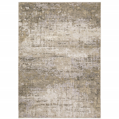 10' X 13' Beige Grey Ivory Tan And Brown Abstract Power Loom Stain Resistant Area Rug - 0.31" (L) x 155.12" (W) x 118.11" (H)