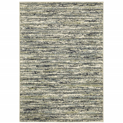 5' X 7' Blue Green Light Blue Grey And Ivory Abstract Power Loom Stain Resistant Area Rug - 62.99" (H) x 86.61" (W) x 0.79" (D)