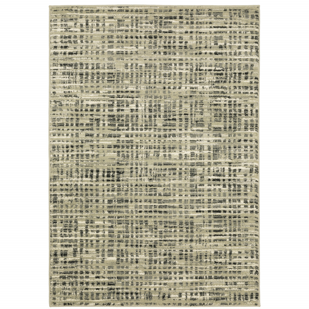 10' X 13' Beige Grey Ivory And Sage Blue Geometric Power Loom Stain Resistant Area Rug - 32.0" (L) x 180.0" (W) x 0.8" (H)