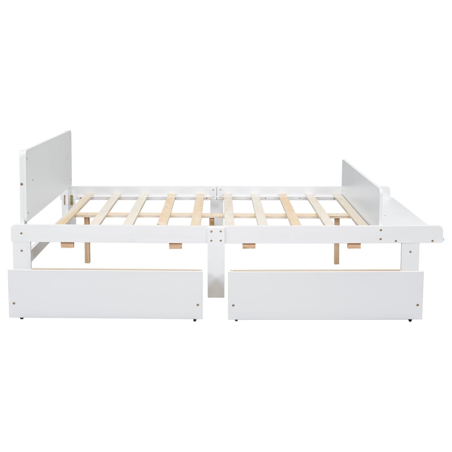 Full Bed with Footboard Bench 2 drawers White - FurniFindUSA