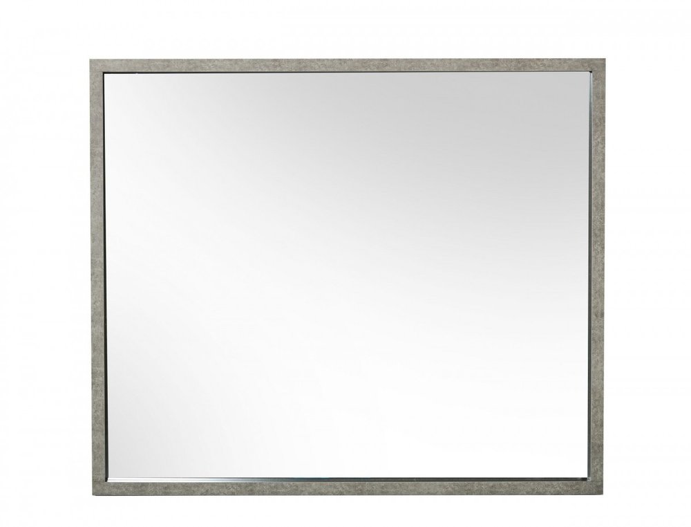 34" Gray Faux Concrete Framed Accent Mirror HomeRoots