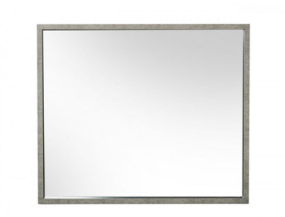 34" Gray Faux Concrete Framed Accent Mirror HomeRoots