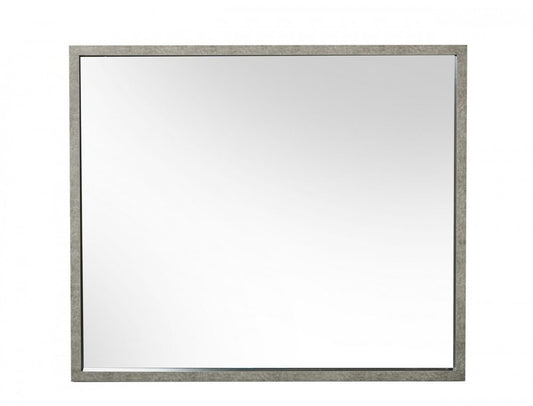 34" Gray Faux Concrete Framed Accent Mirror HomeRoots