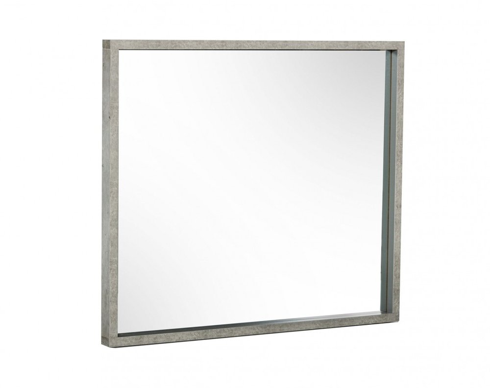 34" Gray Faux Concrete Framed Accent Mirror HomeRoots