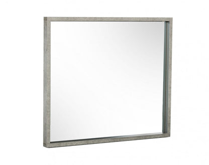 34" Gray Faux Concrete Framed Accent Mirror HomeRoots