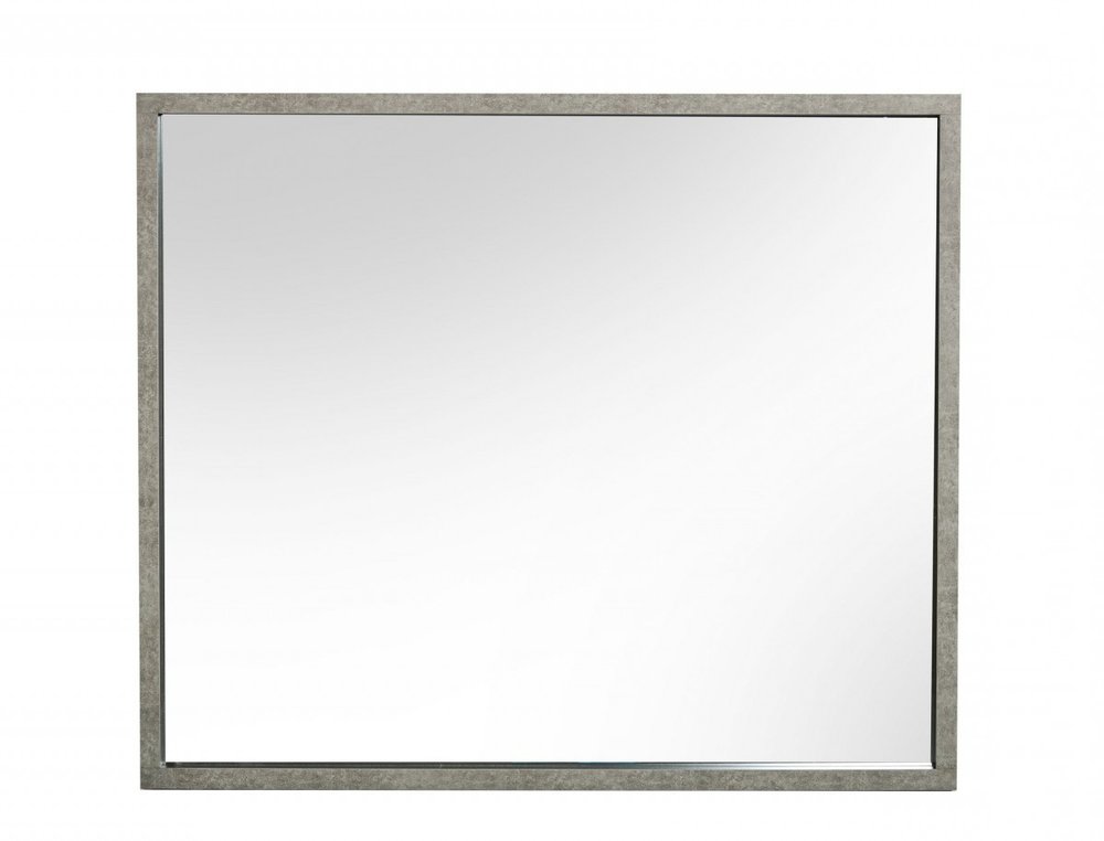 34" Gray Faux Concrete Framed Accent Mirror HomeRoots