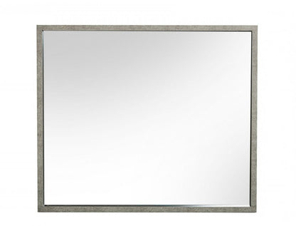 34" Gray Faux Concrete Framed Accent Mirror HomeRoots