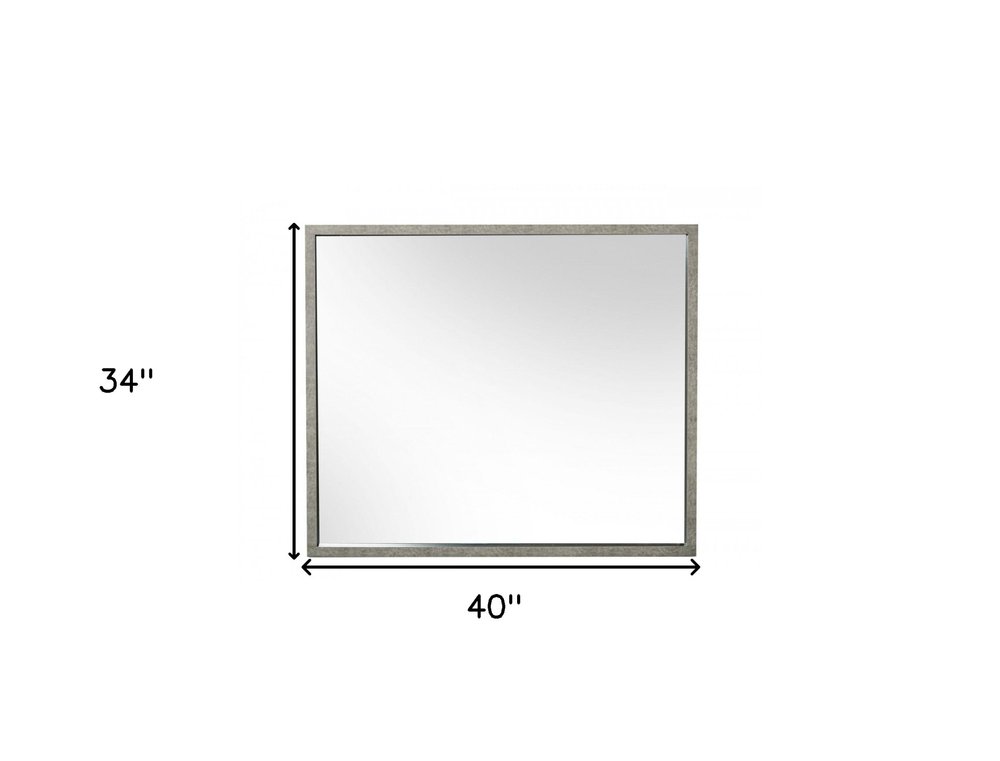 34" Gray Faux Concrete Framed Accent Mirror HomeRoots