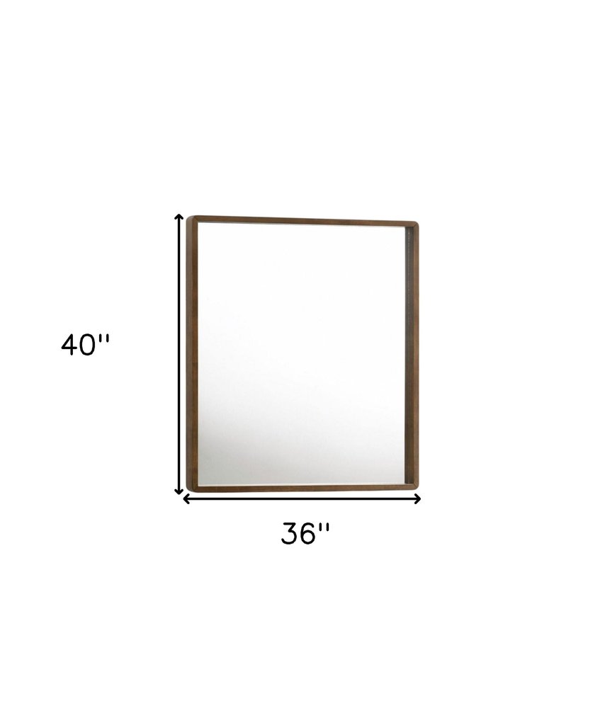40" Brown Wood Framed Accent Mirror HomeRoots