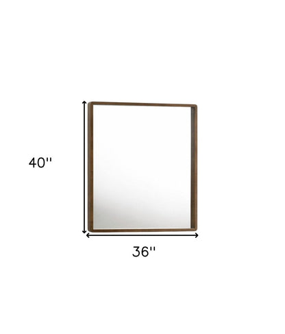 40" Brown Wood Framed Accent Mirror HomeRoots