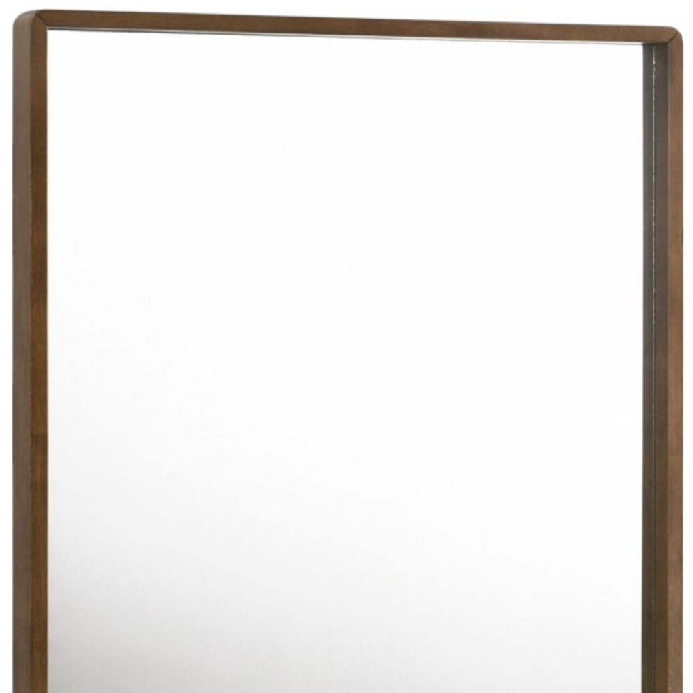 40" Brown Wood Framed Accent Mirror HomeRoots