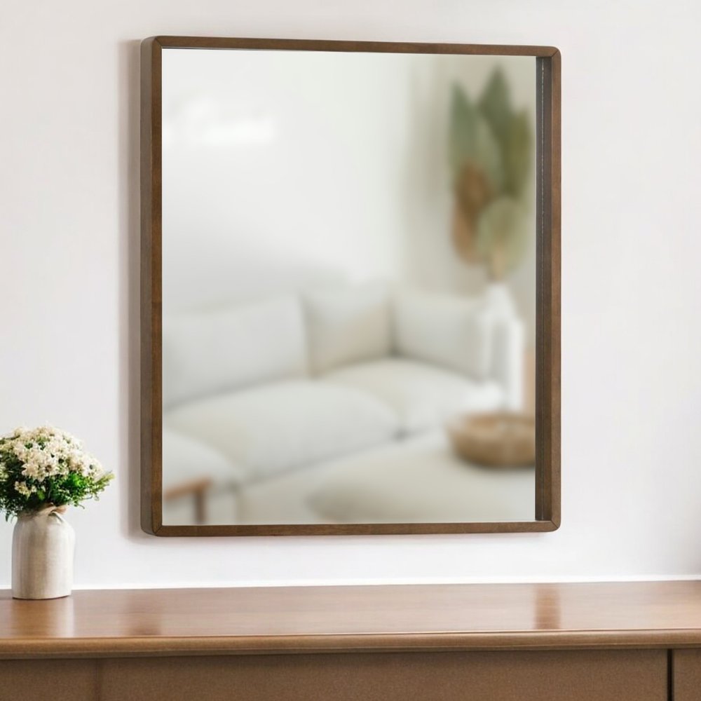 40" Brown Wood Framed Accent Mirror HomeRoots