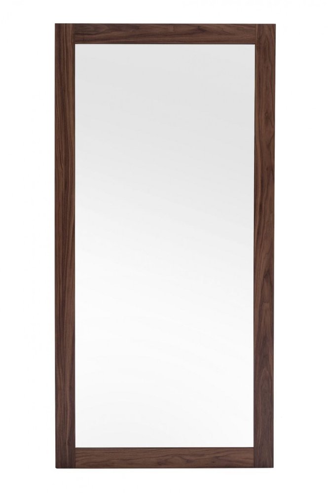 79" Brown Wood Leaning Framed Accent Mirror — view 1