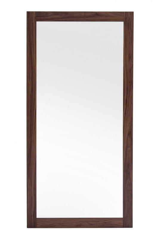 79" Brown Wood Leaning Framed Accent Mirror
