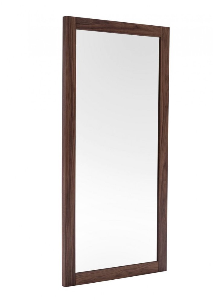 79" Brown Wood Leaning Framed Accent Mirror — view 2