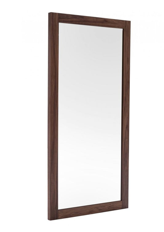 79" Brown Wood Leaning Framed Accent Mirror