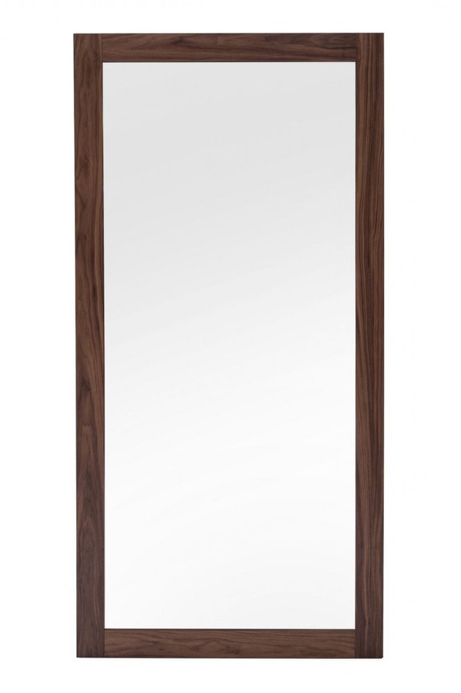 79" Brown Wood Leaning Framed Accent Mirror — view 3