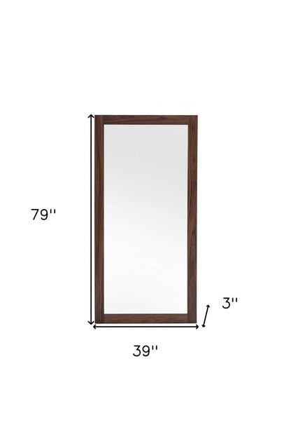 79" Brown Wood Leaning Framed Accent Mirror HomeRoots