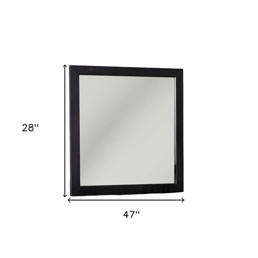 28" Dark Brown Solid Wood Framed Accent Mirror HomeRoots